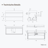 glasvilla Badmöbel-Set Waschbeckenunterschrank Verona mit 2-Schubladen inkl. Waschbecken und Ablaufgarnitur