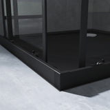 glasvilla Duschkabine mit Doppel-Schiebetür Duschtür Eckeinstieg Echtglas Lotuseffekt 6mm ESG-Sicherheitsglas Ravenna16K Schwarz