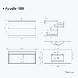 glasvilla Badmöbel-Set Waschtisch mit Unterschrank Mineralguss Waschbecken in Anthrazit Waschbeckenunterschrank  2-Schubladen Soft-Close Aqualis