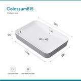 glasvilla Waschbecken Aufsatzwaschbecken aus Mineralguss Waschschale Waschtisch inkl. Standard DIN-Anschlüsse Col815