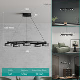 glasvilla Pendelleuchte LED Hängelampe 3000K/4000K/6000K Verstellbares Kabel Schwarz Hängeleuchte für Esszimmer Wohnzimmer Schlafzimmer