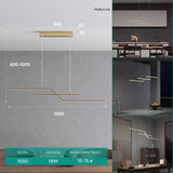 glasvilla Pendelleuchte 105cm LED Hängelampe Linear design 3000K/4000K/6000K Verstellbares Kabel 18W Hängeleuchte für Esszimmer Wohnzimmer Schlafzimmer