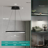 glasvilla Pendelleuchte 50cm LED Hängelampe Dynamisches Wellendesign 3000K/4000K/6000K Verstellbares Kabel 16W Hängeleuchte für Esszimmer Wohnzimmer Schlafzimmer