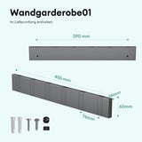 glasvilla Kleiderhaken ohne Bohren Wandgarderobe Wandhaken aus Edelstahl Garderobenleiste Garderobenhaken Stalo-04+05