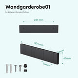 glasvilla Kleiderhaken ohne Bohren Wandgarderobe Wandhaken aus Edelstahl Garderobenleiste Garderobenhaken Stalo-04+05