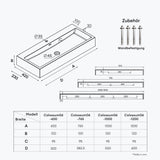 glasvilla Waschbecken Aufsatzwaschbecken Hängewaschbecken Waschschale Mineralguss Bad Eckig Col06