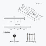glasvilla Waschbecken Aufsatzwaschbecken Hängewaschbecken aus Mineralguss mit Armaturloch Col6028