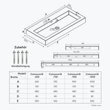 glasvilla Waschbecken Col18 Hängewaschtisch Aufsatzwaschbecken Mineralguss 1 Armaturenloch rechteckig