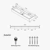 glasvilla Waschbecken Aufsatzwaschbecken Hängewaschbecken aus Mineralguss mit Armaturloch Col6028