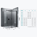 glasvilla Duschkabine mit Schiebetür Duschabtrennung 8mm ESG-Sicherheitsglas Nano-Beschichtung Hebe-Senk-Mechanismus Rav19 Schwarz