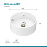glasvilla 40x40x15cm Waschbecken rund Col804 Aufsatzwaschbecken ohne Hahnloch und Überlauf.. Col804 Moderne Optik- höchste Funktionalität
