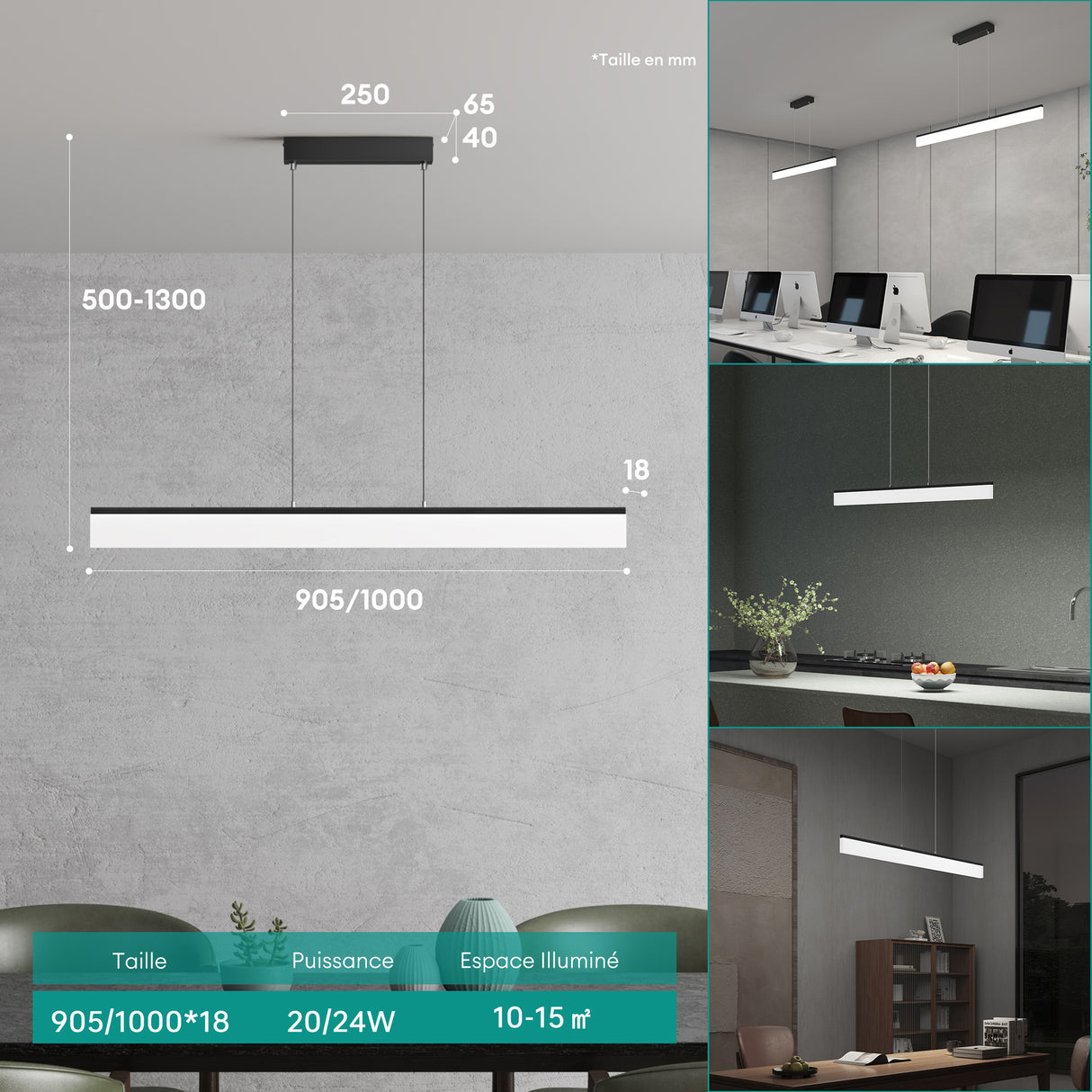 glasvilla Pendelleuchte LED Hängelampe Dimmbar mit Fernbedienung Verstellbares Kabel Hängeleuchte für Esszimmer Wohnzimmer Schlafzimmer