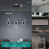 glasvilla Pendelleuchte LED Hängelampe Dimmbar mit Fernbedienung Verstellbares Kabel Hängeleuchte für Esszimmer Wohnzimmer Schlafzimmer