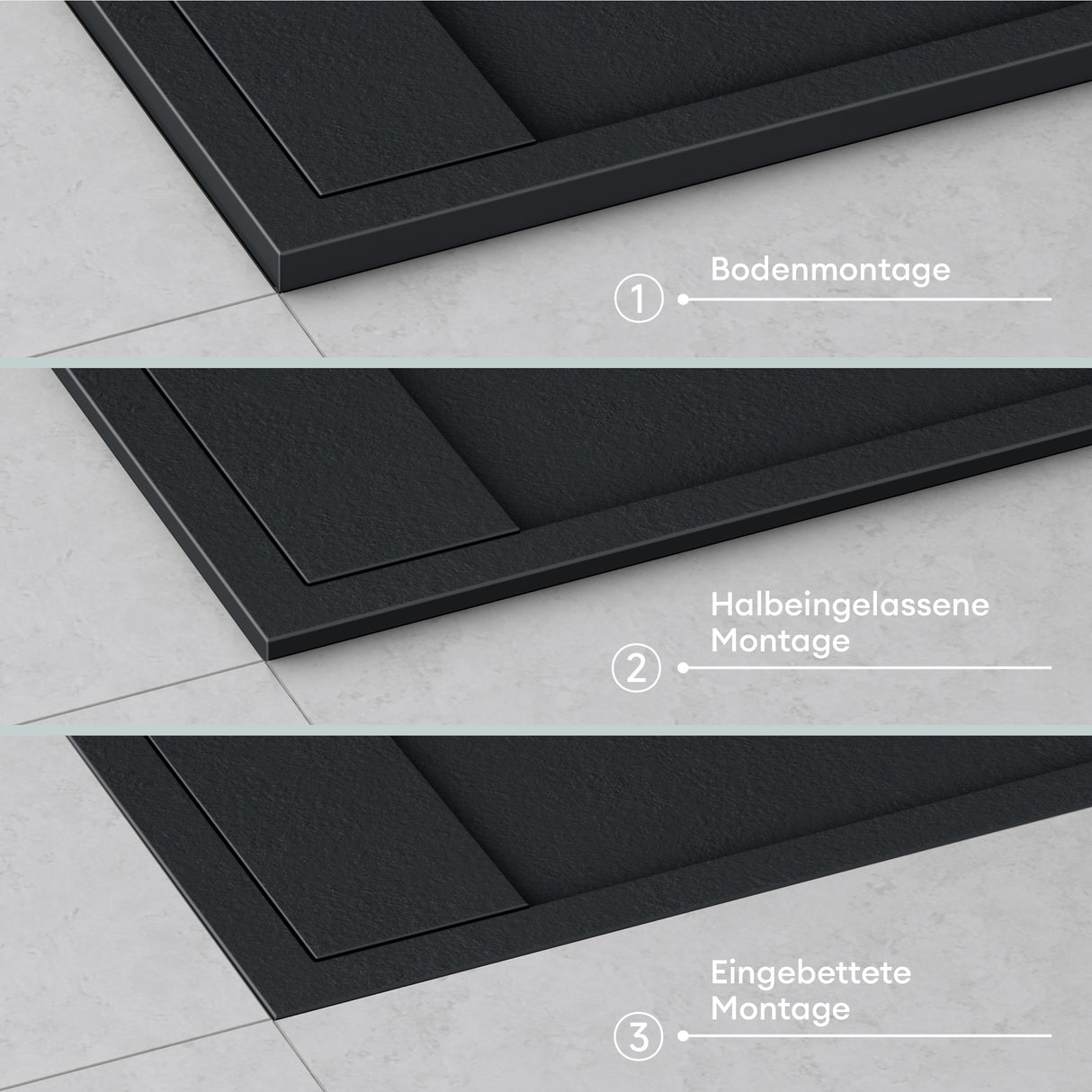 glasvilla Duschwanne Duschtasse aus Mineralguss Mineralgusswan DIN-Anschlüsse Geoma10