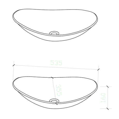 glasvilla Waschbecken Glas Aufsatzwaschbecken Glaswaschbecken Handwaschbecken Waschschale Oval Minerva08