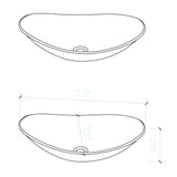 glasvilla Waschbecken Glas Aufsatzwaschbecken Glaswaschbecken Handwaschbecken Waschschale Oval