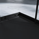 glasvilla Duschkabine mit Doppel-Schiebetür Duschtür Eckeinstieg Echtglas Lotuseffekt 6mm ESG-Sicherheitsglas Ravenna16K Schwarz