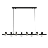 glasvilla Pendelleuchte 120cm LED Hängelampe 8 Flammig 4000K Verstellbares Kabel E27 Schwarz Hängeleuchte für Esszimmer Wohnzimmer Schlafzimmer