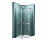 glasvilla Fünfeck-Duschkabine mit Duschtasse Duschwand Echtglas ebenerdige Montage möglich 8mm ESG Dusche Ravenna08