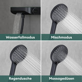 glasvilla Thermostat Badewannenarmatur mit Handbrause Wannenarmatur Wannenthermostat 4 Strahlarten Wandarmatur für Badewanne aus Messing inkl. Brauseschlauch Duschsystem8