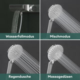 glasvilla Thermostat Badewannenarmatur mit Handbrause Wannenarmatur Wannenthermostat 4 Strahlarten Wandarmatur für Badewanne aus Messing inkl. Brauseschlauch Duschsystem8