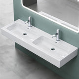 lavabo double Glasvilla, lavabo à poser, lavabo suspendu, lavabo en fonte minérale, meuble-lavabo Col830