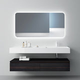 glasvilla Badmöbelset Waschtisch mit Unterschrank 150x48x25cm mit Soft-Close Schubladen inkl. Mineralguss-Waschbecken UP