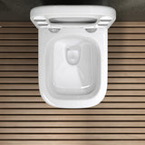 glasvilla Hänge WC Toilette Wand-WC Spülrandlos Weiß aus Keramik Wandmontage mit Absenkautomatik