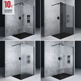 glasvilla Duschwand für Dusche Duschabtrennung Walk-In ESG-Sicherheitsglas 8mm NANO Glas BRAM1&BRAM3 Bremen1 Schwarz