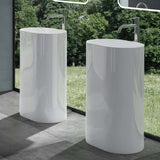 glasvilla Design Standwaschbecken freistehend Col45 weiß, aus Mineralguss, Waschtisch, BTH: 52x38x85cm