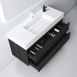 glasvilla Badmöbel-Set Waschbeckenunterschrank 120x48x63cm mit 2-Schubladen inkl. Waschbecken Deep