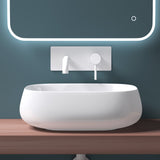 glasvilla Waschbecken Aufsatzwaschbecken,weiß aus Keramik,mit Nano-Beschichtung