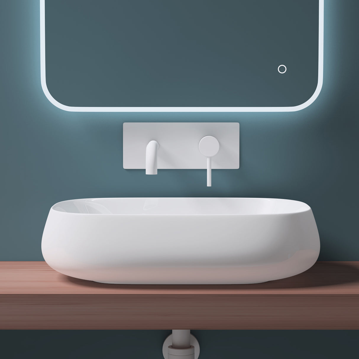 glasvilla Waschbecken Aufsatzwaschbecken,weiß aus Keramik,mit Nano-Beschichtung