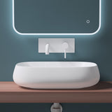 glasvilla Waschbecken Aufsatzwaschbecken,weiß aus Keramik,mit Nano-Beschichtung