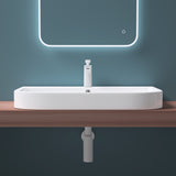 glasvilla Waschbecken Aufsatzwaschbecken Hängewaschbecken Brüssel5021 BTH: 81x49x18cm Weiß aus Keramik inkl. Nano-Beschichtung