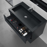 glasvilla Badmöbel-Set Waschbeckenunterschrank Waschtisch mit Unterschrank inkl. Mineralguss-Waschbecken in Anthrazit Quadratto