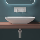 glasvilla Waschbecken Aufsatzwaschbecken,weiß Brüssel159 aus Keramik,mit Nano-Beschichtung