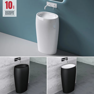 Lavabo sur pied Glasvilla Design Col32 en matériau minéral moulé, lavabo, lavabo sur pied