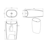glasvilla Design Standwaschbecken freistehend Col32 aus Mineralguss Waschtisch Standwaschbecken