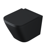 glasvilla Spülrandlos Wand WC schwarz Hänge WC + WC Sitz (mit Softclose) A112 NEU!!!