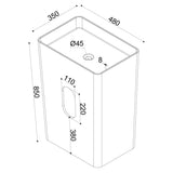 Lavabo sur pied Glasvilla Design Col36 blanc en résine minérale moulée, dimensions : L x P x H : 60 x 42 x 80 cm