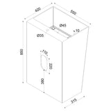 lavabo de diseño glasvilla freestanding Col40 blanco, de mineral, lavabo, BTH: 55x42x85cm