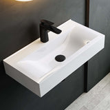 glasvilla Lavabo Suspendido sobre Encimera Baño | Rectangular | Blanco Brillante | 62x32x12cm | Cerámica | 1 Orificio para Grifo Brüssel118G