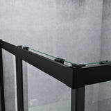 glasvilla Duschkabine mit Doppel-Schiebetür Duschtür Eckeinstieg Echtglas Lotuseffekt 6mm ESG-Sicherheitsglas Ravenna16K Schwarz