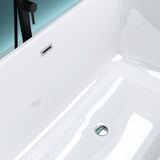 glasvilla Freistehende Badewanne Acryl Oval Acryl-Standbadewanne inkl. Pop Up Ablaufgarnitur Weiß