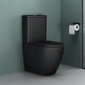 glasvilla Stand WC mit Spülkasten spülrandloses-WC bodenstehende-Toilette aus Keramik, weiß/matt schwarz  36x63x82cm, mit Absenkautomatik, inkl. Spülkasten, Stand179T