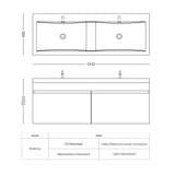 glasvilla Badmöbel Set Badezimmermöbel mit Mineralguss Waschbecken Waschtisch Botanica