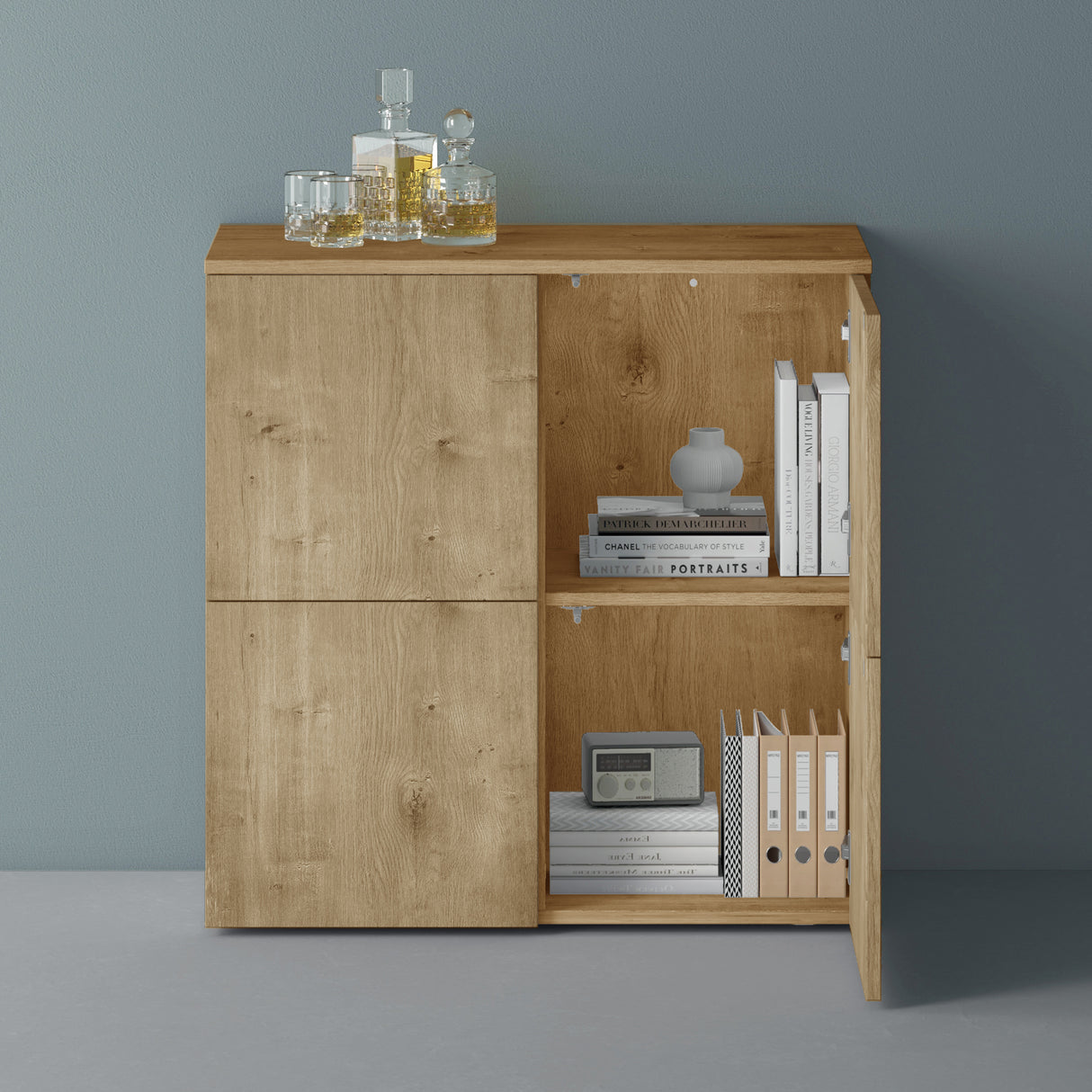 glasvilla Möbel Kommode Aufbewahrungsschrank mit 4 Türen Sideboard Schrank Mehrzweckschrank Schrank04