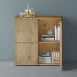 glasvilla Möbel Kommode Aufbewahrungsschrank mit 4 Türen Sideboard Schrank Mehrzweckschrank Schrank04