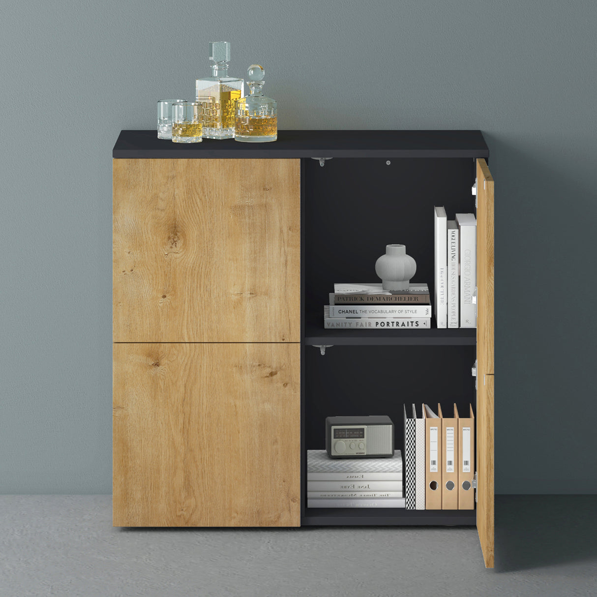 glasvilla Möbel Kommode Aufbewahrungsschrank mit 4 Türen Sideboard Schrank Mehrzweckschrank Schrank04